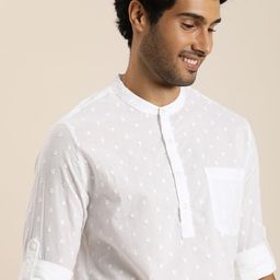 Taavi Pure Cotton Woven Legacy Band Collar Woven Design Dobby Kurta-image-66