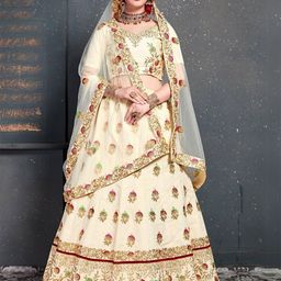 ODETTE Embroidered Semi-Stitched Lehenga & Blouse With Dupatta-picture-16