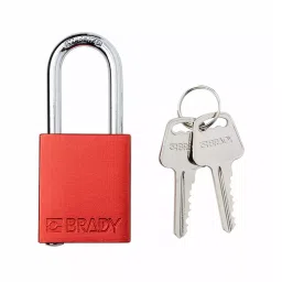 BRADY Aluminum 61/250 inch Padlock, 793EE8 (Red)-34