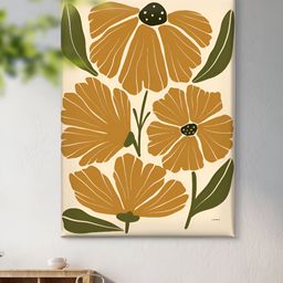 Livin'luxe Yellow & Off White Framed Floral Canvas Wall Art-picture-30