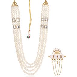 JIYANSHI FASHION Men White Jewellery Set-image-96