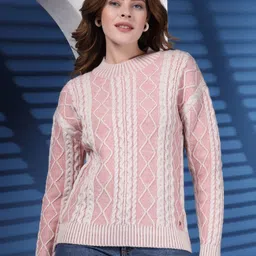 Thirty Threads Women Cable Knit Woollen Pullover-picture-22