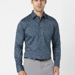 Van Heusen Floral Printed Spread Collar Slim Fit Pure Cotton Formal Shirt-picture-19