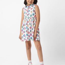 Nauti Nati Kids Cartoon Characters Print Fit & Flare Dress-image-77