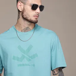 WROGN Brand Logo Printed Slim Fit Oversized Casual T-shirt-image-23