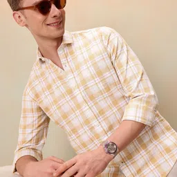 Mast & Harbour Men Standard Checked Pure Cotton Casual Shirt-picture-7