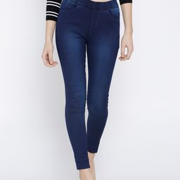 Xpose Women Navy Blue High-Rise Jeggings-image-102