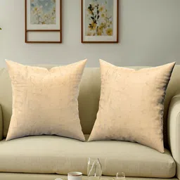 RUBOXA Beige Set of 2 Square Cushion Covers-image-1