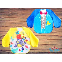 The Little Lookers Infant Pack Of 2 Blue & Yellow Printed Bibs-picture-53