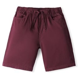 Pine Kids Cotton Woven Above Knee Length Shorts With Solid Colour - Brown-image-18