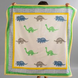 Gudgoodie 3 Layered Luxury Cotton Muslin Dohar for Baby & Toddler - Dinosaur Pals-picture-4