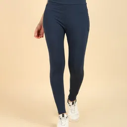Zelena High Waisted Recovery & Shaping Maternity Stretchable Solid Leggings - Navy Blue-picture-5