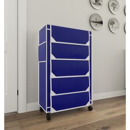 Fabura 5 Layers Shoe Rack With Wheels In Navy Blue Color-4