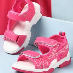Cute Walk by Babyhug Velcro Closure Sandals with Abstract Print - Fuchsia-image-91