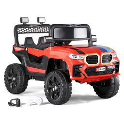 fab n funky Battery Operated Ride On Jeep with Music & LED Lights - Red-picture-25
