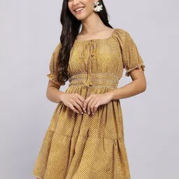 Attire Empire Print Crepe Fit & Flare Mini Dress-picture-23