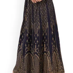 Niddleman Printed A-Line Maxi Skirt-image-90