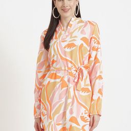 AMSWAN Printed Shirt Midi Dress-image-92