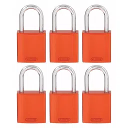BRADY Lockout Padlock Keyed Different Aluminum Std Compact Body Size Orange Key, 24UY57-picture-10