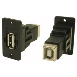 RS PRO Straight Panel Mount USB Connector 2 Port Type A to B, 2188311-35