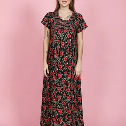evolove Women Printed Maxi Nightdress-image-63