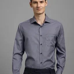 Louis Philippe Printed Spread Collar Formal Cotton Shirt-image-17