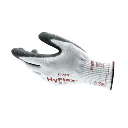 Ansell HyFlex 11-735 Cut Resistant Gloves Knitwrist Cuff Polyurethane Black & White Size 10 (Pack of 144 Pair)-picture-2