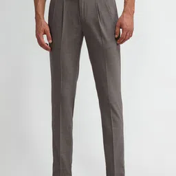 Arrow Men Textured Urban Slim Slim Fit Pleated Formal Trousers-picture-9