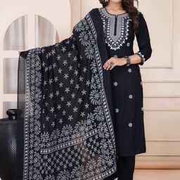 Amudee Fashion Women Floral Printed Regular Kurta with Palazzos & With Dupatta-picture-34