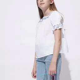 Vero Moda Striped Puff Sleeve Cotton Top-image-45