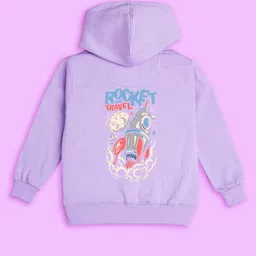 BAESD Kids Typography Printed Hooded Fleece Sweatshirt image 1