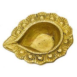 Exotic India Brass Textured Ritual Diya-image-62
