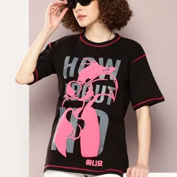 Kook N Keech Looney Tunes Printed Oversized Drop-Shoulder Sleeves Pure Cotton T-shirt-image-26