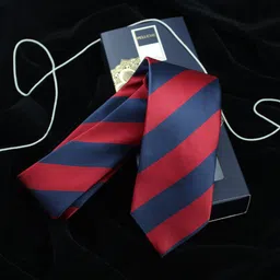 PELUCHE Men Red & Blue Striped Broad Tie-image-71