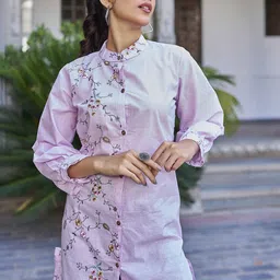 PEACH PIPER Puff Sleeves High Low Shirt-image-44