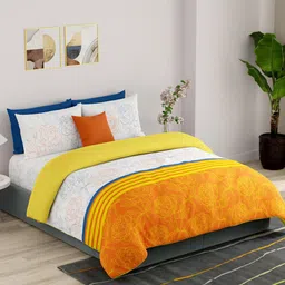 United Colors of Benetton Orange- Cloured AC Room Pure Cotton Extra Large Bedding Set-15