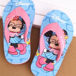 Cute Walk by Babyhug Minnie Mouse Printed Slip On Flip Flops - Blue-image-64