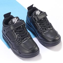 Oh! Pair Velcro Closure Sport Shoes - Black-image-16