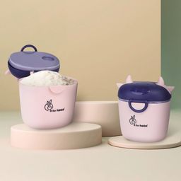 R for Rabbit First Feed Crescent Storage Meal Box with Spoon and Leveller for Baby - Pink-84