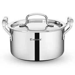 Bergner Tripro Triply Cook & Serve Casserole/ Biryani Pot/ Handi with Stainless Steel Lid, 24 cm, 5.5 L-image-90