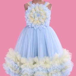 Enfance Sleeveless Flower Applique Detailed Dress - Blue-picture-19