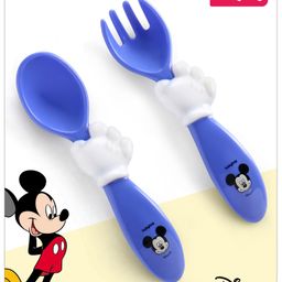 Babyhug Disney Mickey Mouse Printed Fork & Spoon - Blue-15