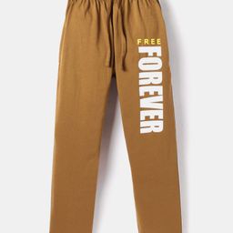 Taeko Single Jersey Knit Full Length Lounge Pants with Text Print - Brown-image-26