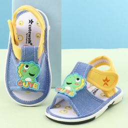 Cute Walk by Babyhug Sandals with Velcro Closure & Dino Applique - Royal Blue-image-6