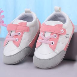 Cute Walk by Babyhug Booties with Velcro Closure & Lace Detailing - White & Pink-picture-41