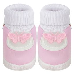 Neska Moda Butterfly Applique Detailed Slip On Booties - Baby Pink-picture-43