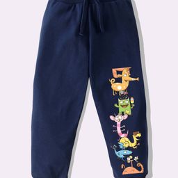 KAVEE Pure Cotton Knit Cartoons Printed Biowashed Lounge Pants - Navy Blue-picture-46