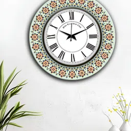 OLIVE TREE White & Black Printed Round Shaped Contemporary Wall Clock-51