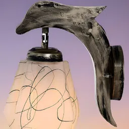 KINIS Brown & Gold-Toned Quirky Abstract Shaped Wooden Wall Lamp-38