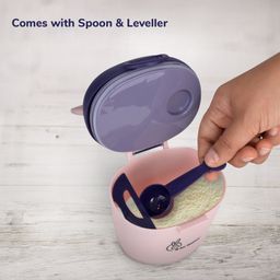 R for Rabbit First Feed Crescent Storage Meal Box with Spoon and Leveller for Baby - Pink image 3
